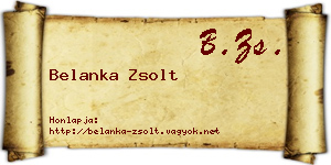 Belanka Zsolt névjegykártya